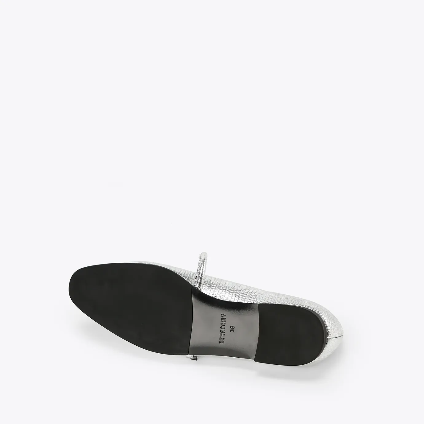Beracamy Almond Mary Jane Flat - Embossed Silver