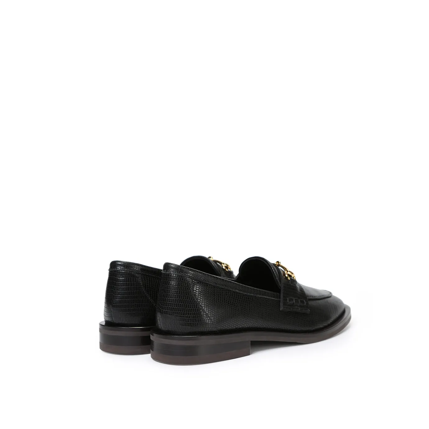 Beracamy Block Heel Loafer - Embossed Black
