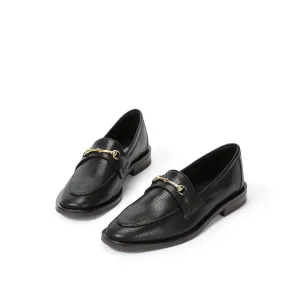 Beracamy Block Heel Loafer - Embossed Black