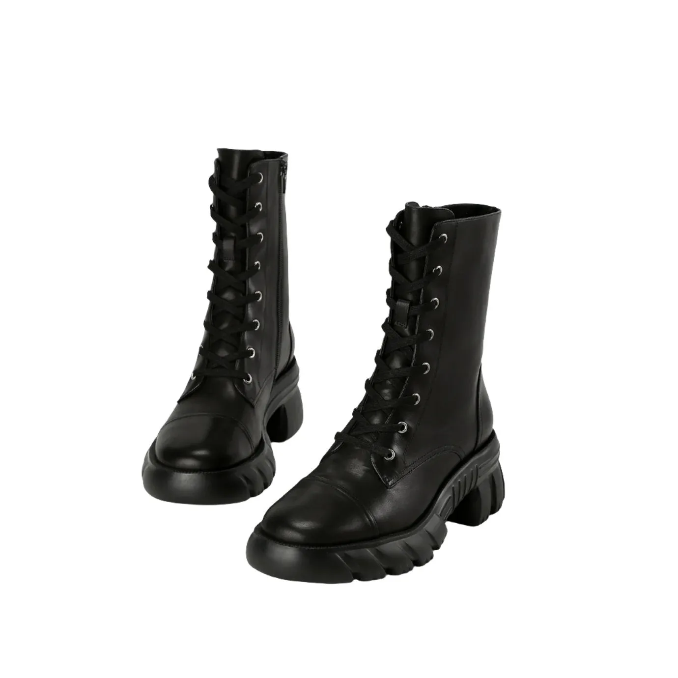 Beracamy Chunky Zip Logger Boot - Black