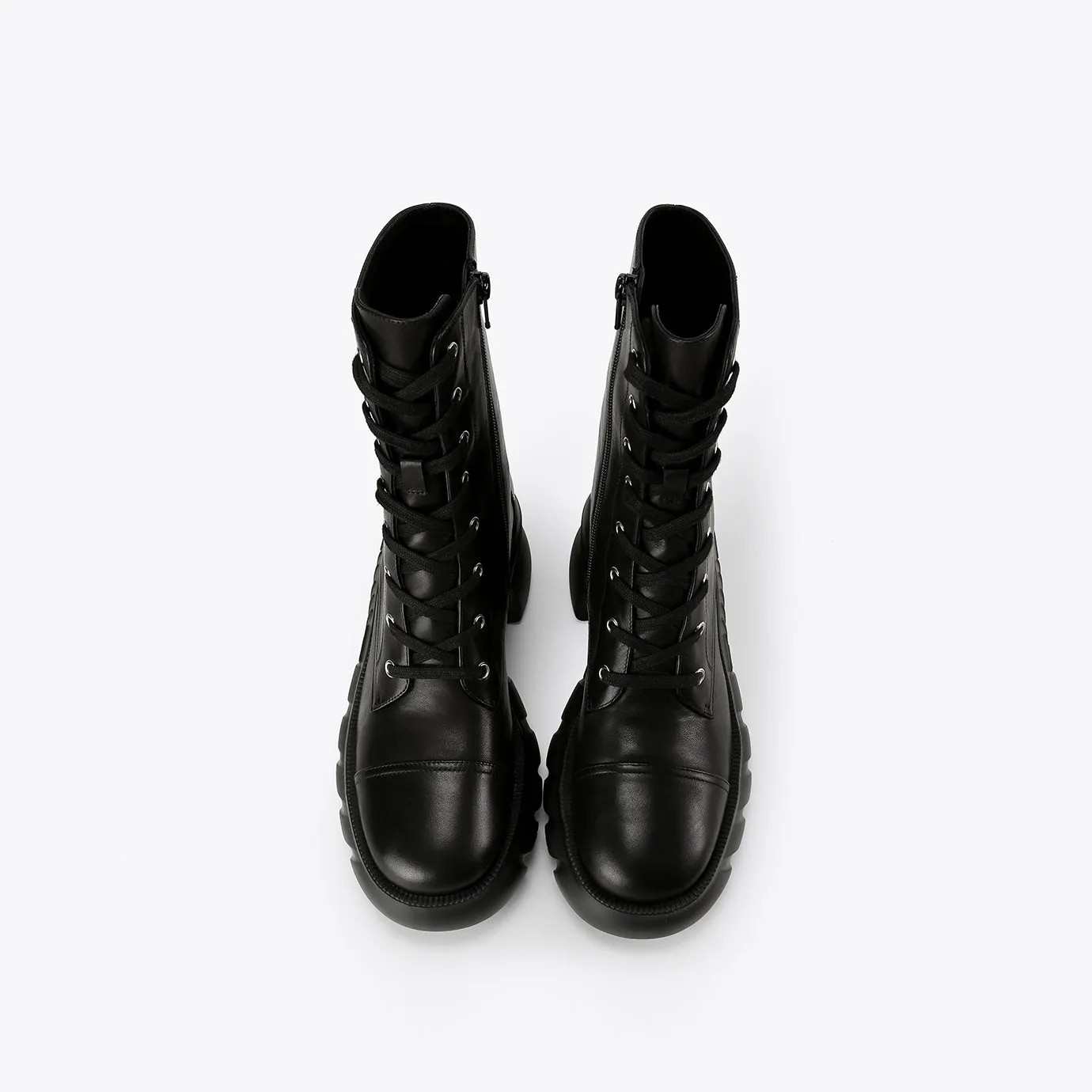 Beracamy Chunky Zip Logger Boot - Black