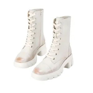 Beracamy Chunky Zip Logger Boot - White