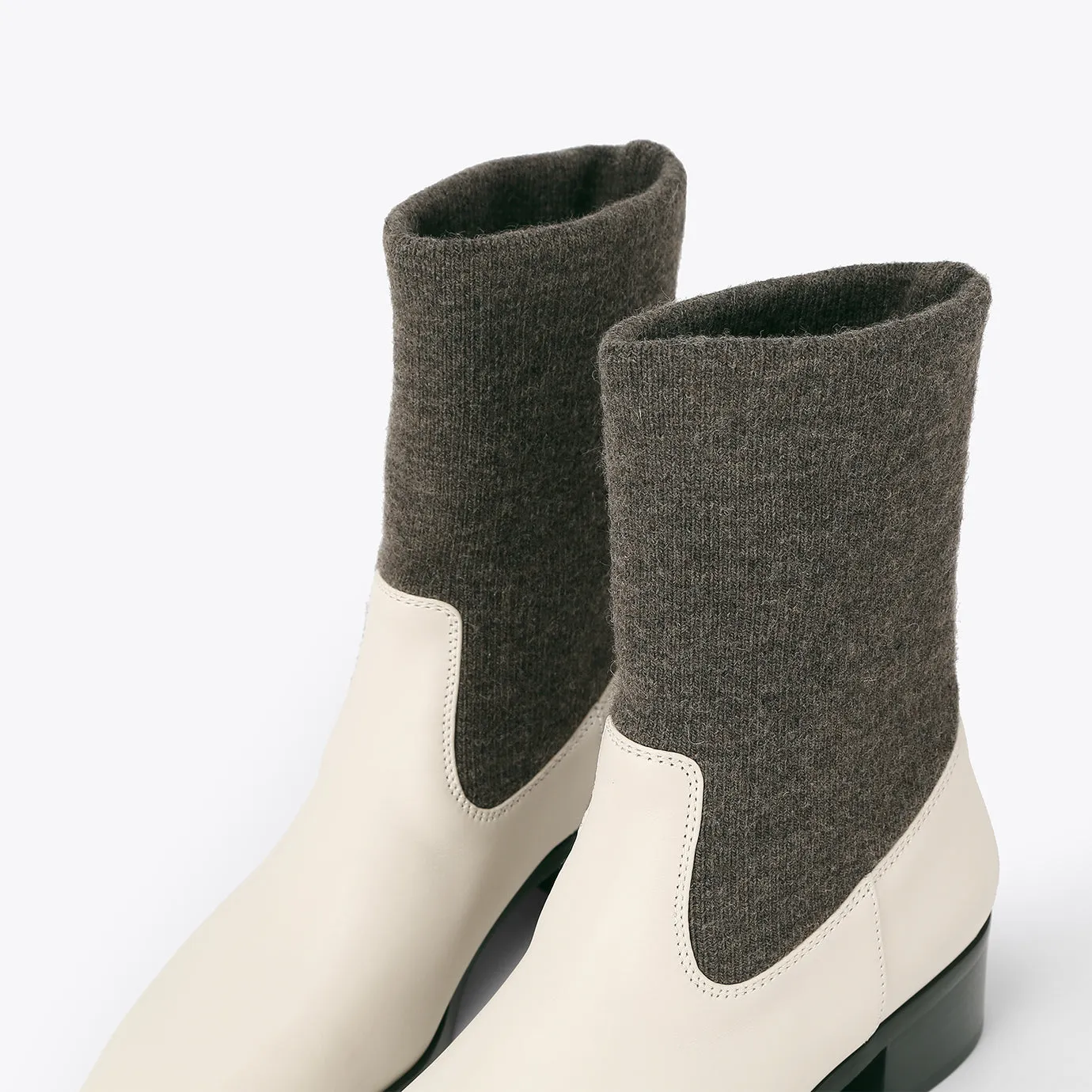 Beracamy Cloth Ankle Boot - Cream