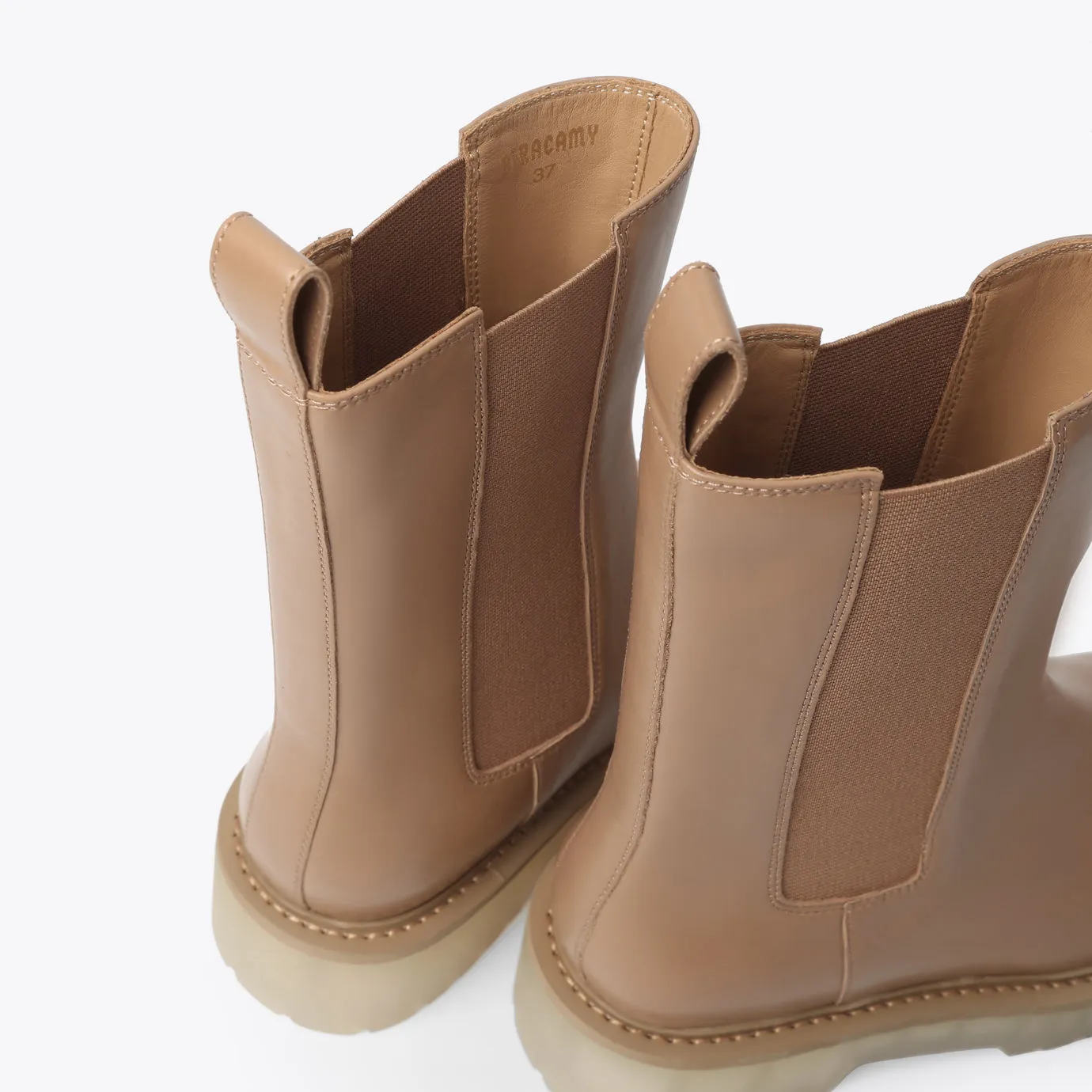 Beracamy Elastic Ankle Boots - Caramel