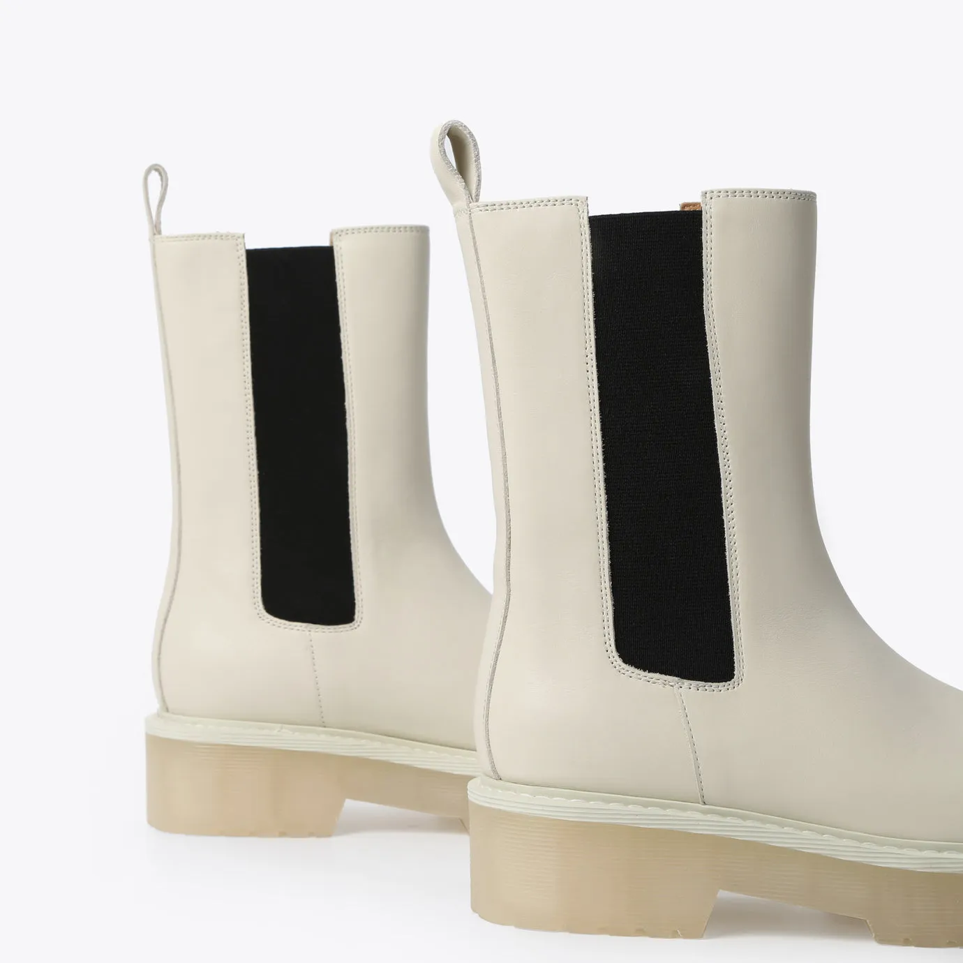Beracamy Elastic Ankle Boots - Cream Beige