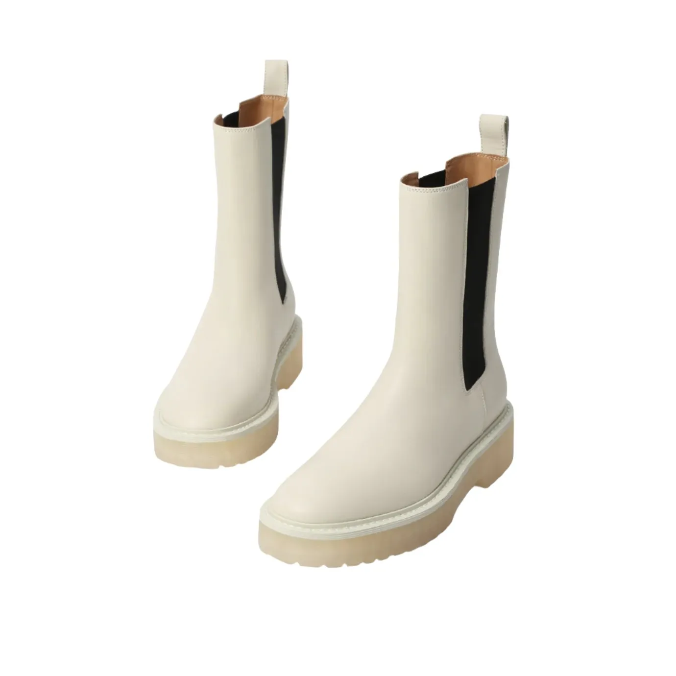 Beracamy Elastic Ankle Boots - Cream Beige