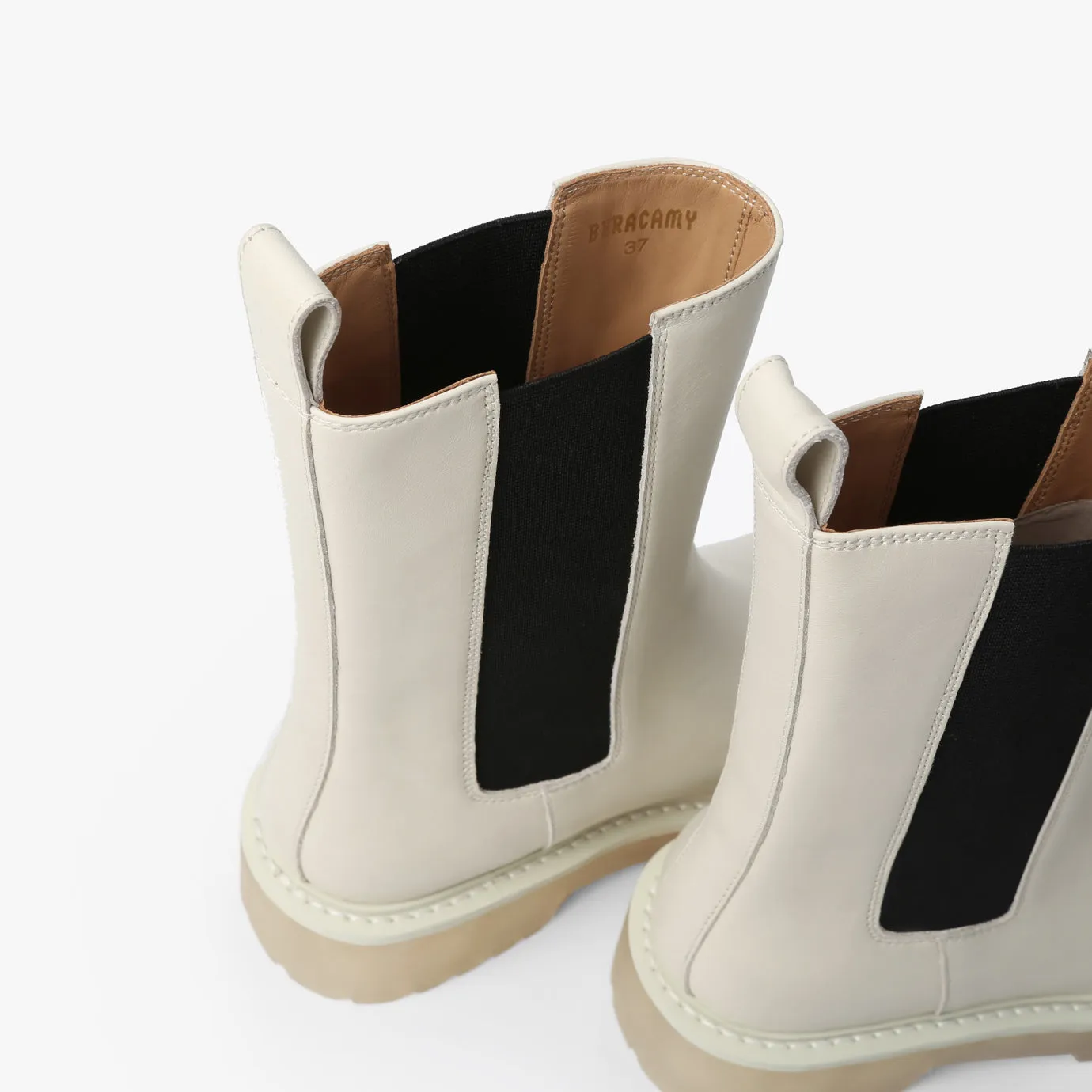 Beracamy Elastic Ankle Boots - Cream Beige