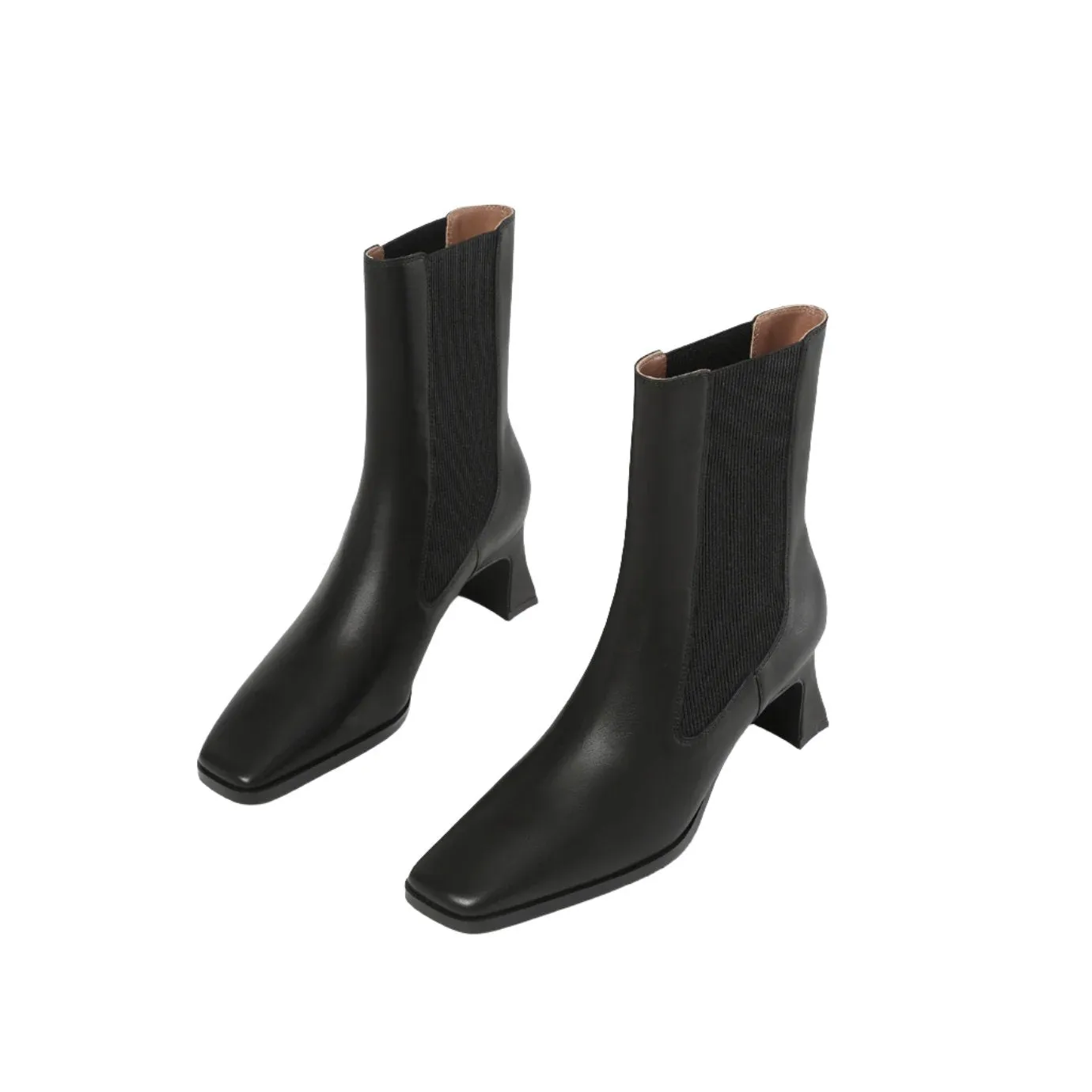 Beracamy Elastic Ankle Boots - Smooth Black