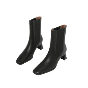 Beracamy Elastic Ankle Boots - Smooth Black