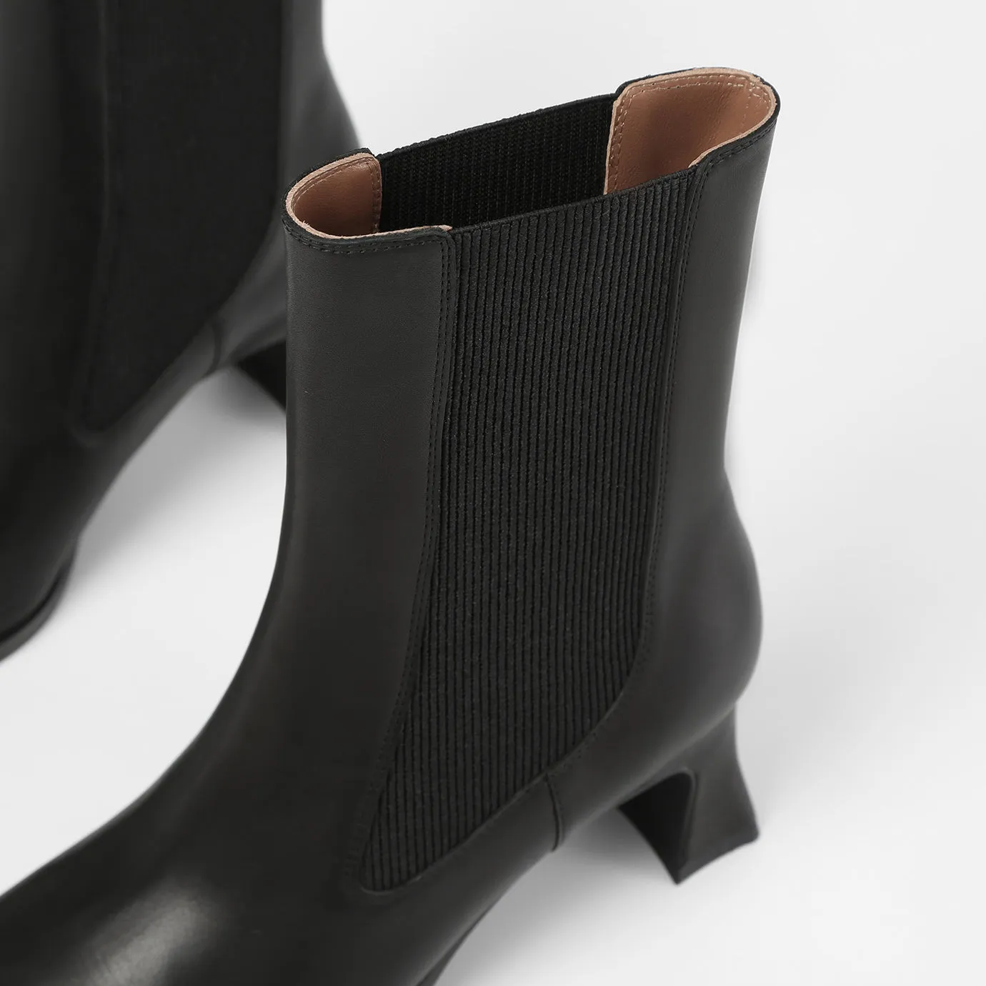 Beracamy Elastic Ankle Boots - Smooth Black