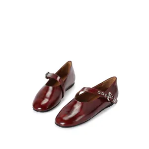 Beracamy Eyelets Mary Jane - Burgundy