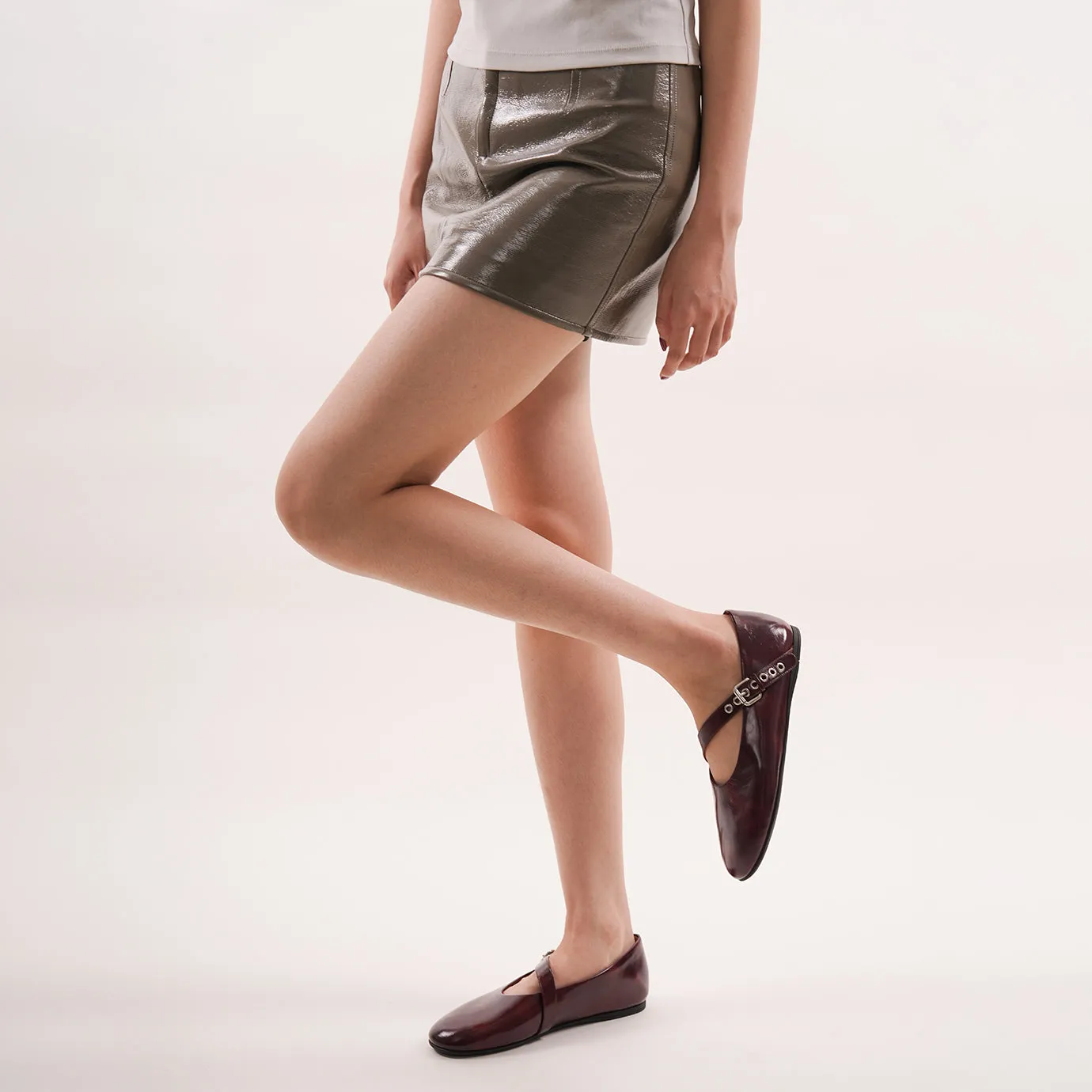 Beracamy Eyelets Mary Jane - Burgundy