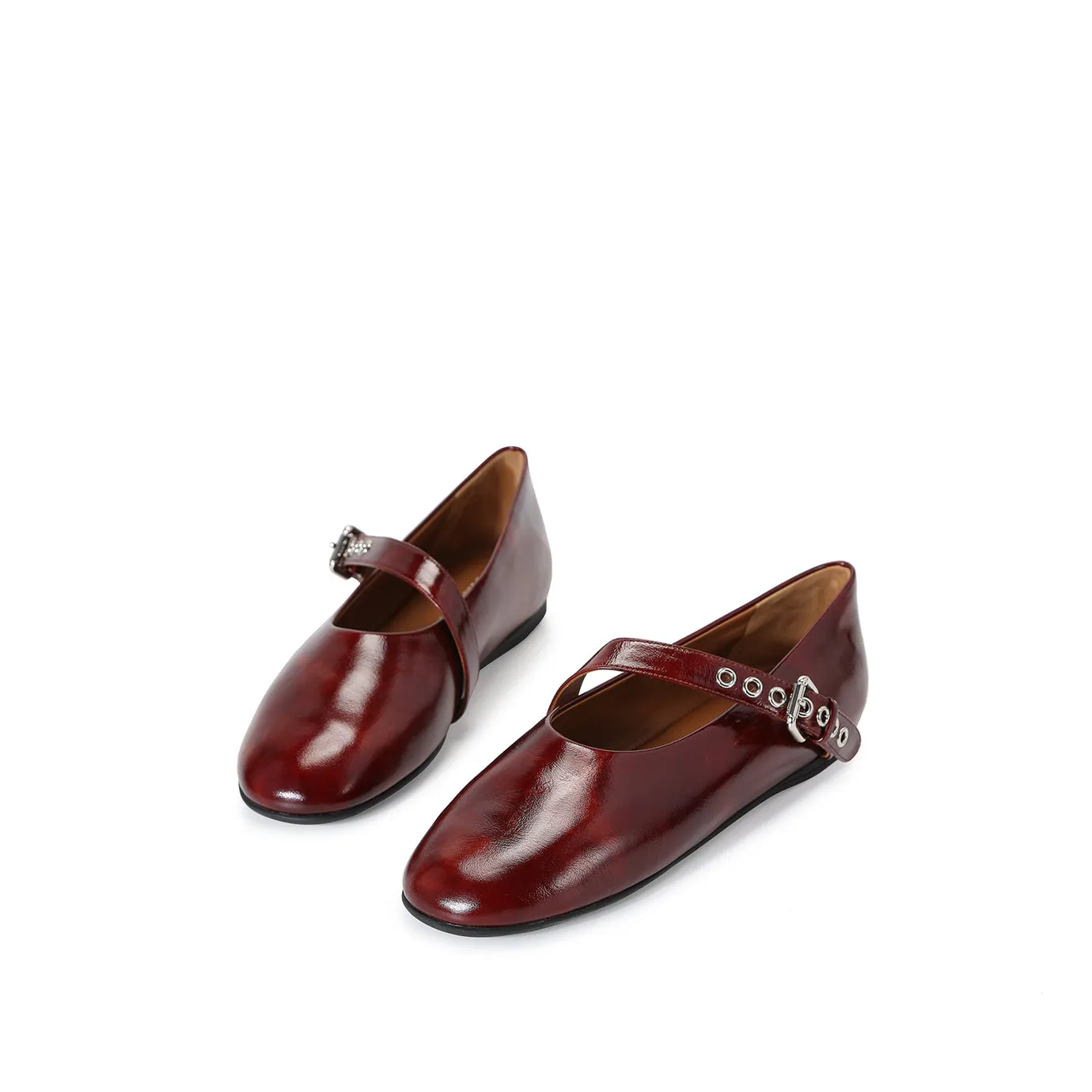 Beracamy Eyelets Mary Jane - Burgundy