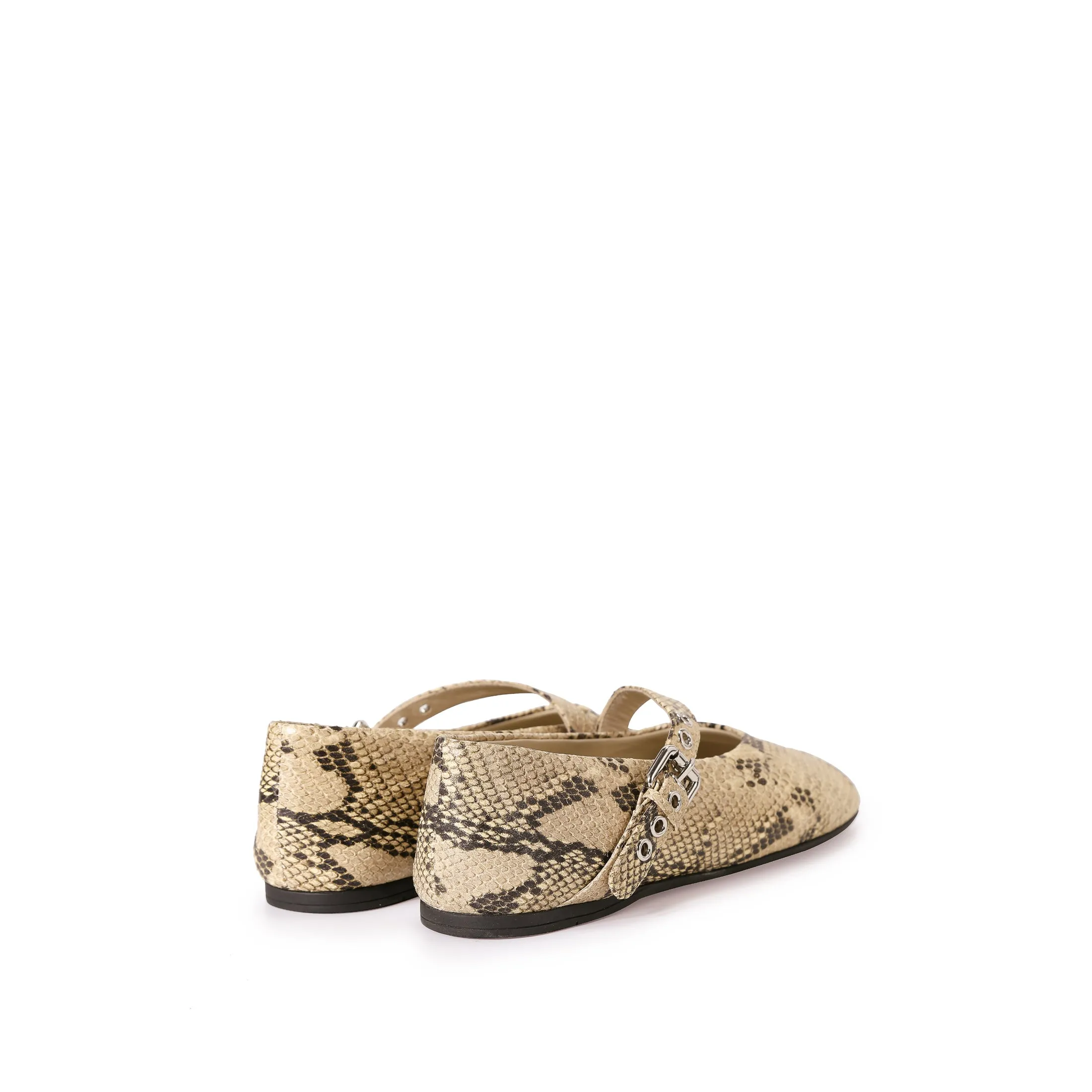 Beracamy Eyelets Mary Jane - Snakeprint Embossed