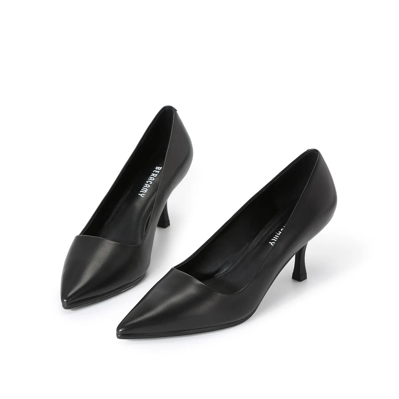 Beracamy JUNN Pointed Kitten Heels - Black