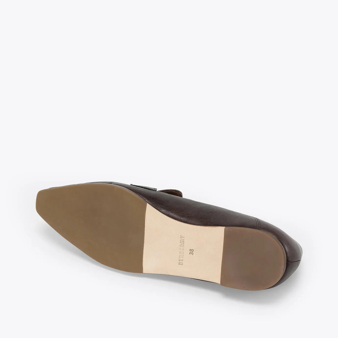 Beracamy Mini Square Pointed Flat Loafer - Cacao