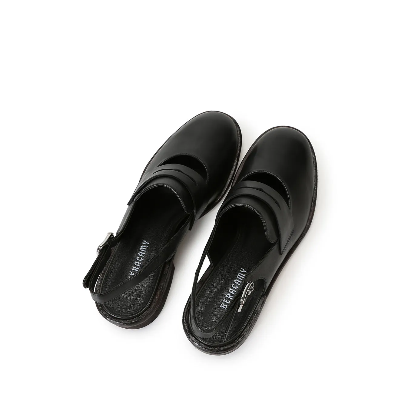 Beracamy Penny Loafer Slingback - Black