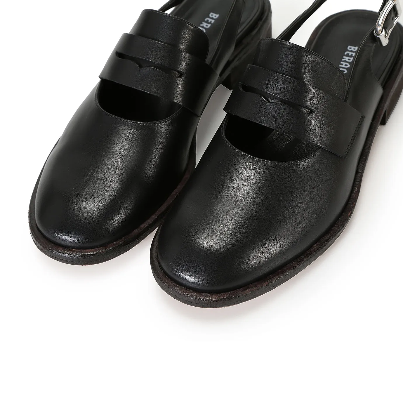 Beracamy Penny Loafer Slingback - Black