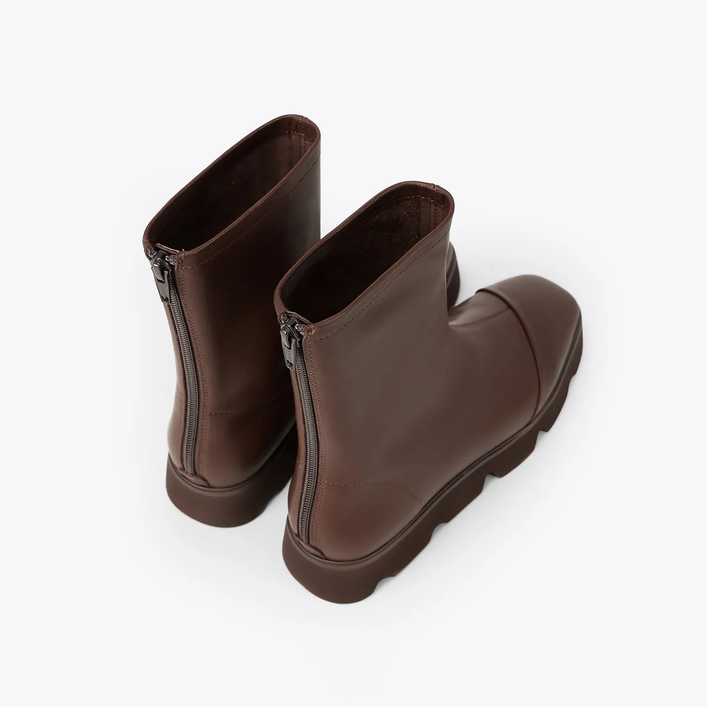 Beracamy Platform Zip Boot - Cacao