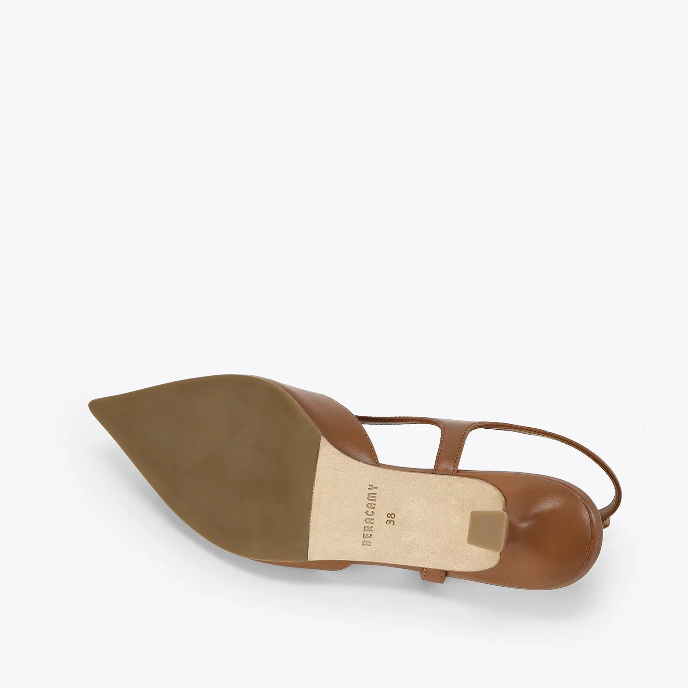 Beracamy Pointed Slingback Kitten Heel - Caramel