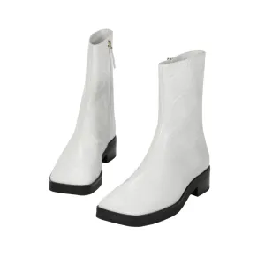 Beracamy QUENTIN Zip Ankle Boots - Croc-Embossed White