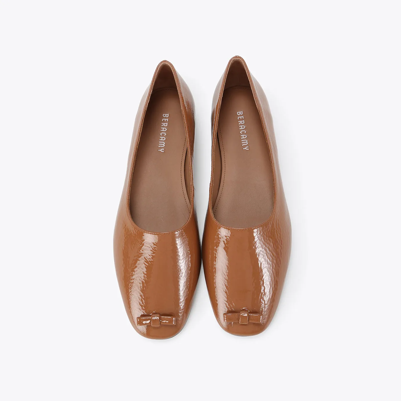 Beracamy Ribbon Bow Opera Flat - Caramel 