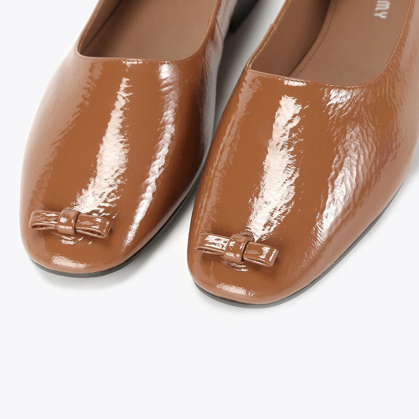 Beracamy Ribbon Bow Opera Flat - Caramel 