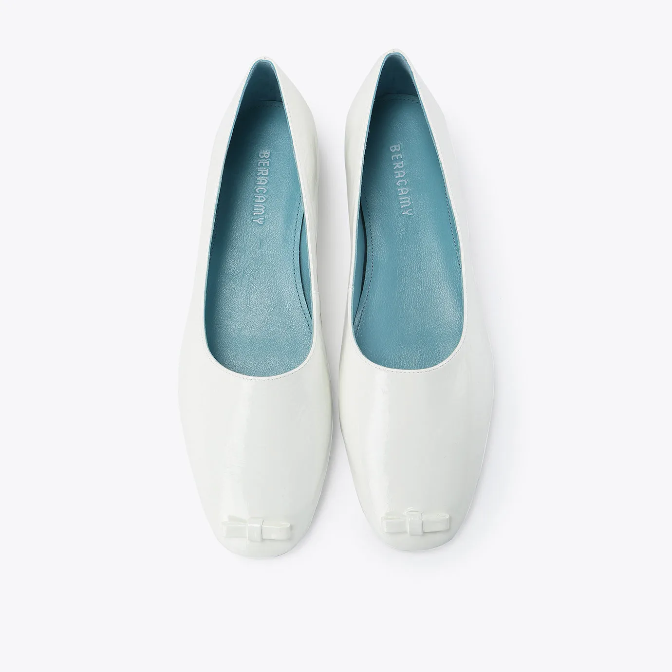 Beracamy Ribbon Bow Opera Flat - White 
