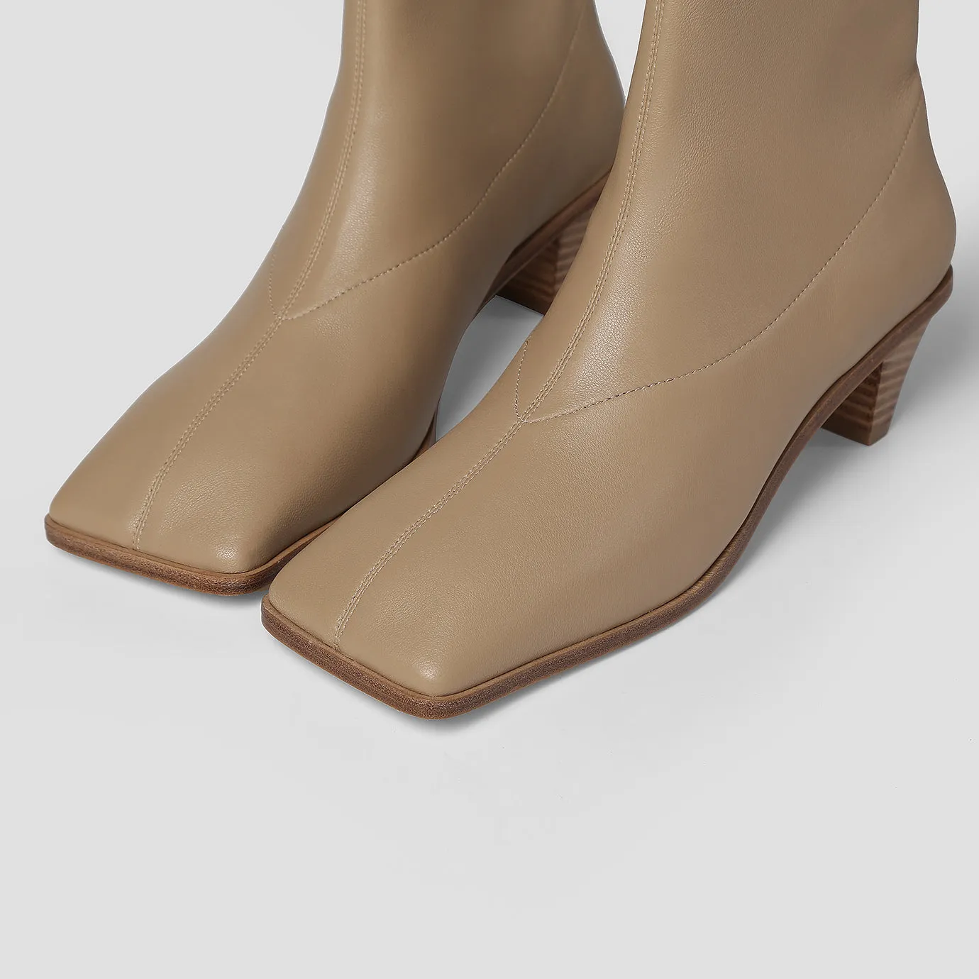 Beracamy Square Ankle Boots - Oat