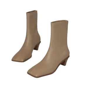 Beracamy Square Ankle Boots - Oat