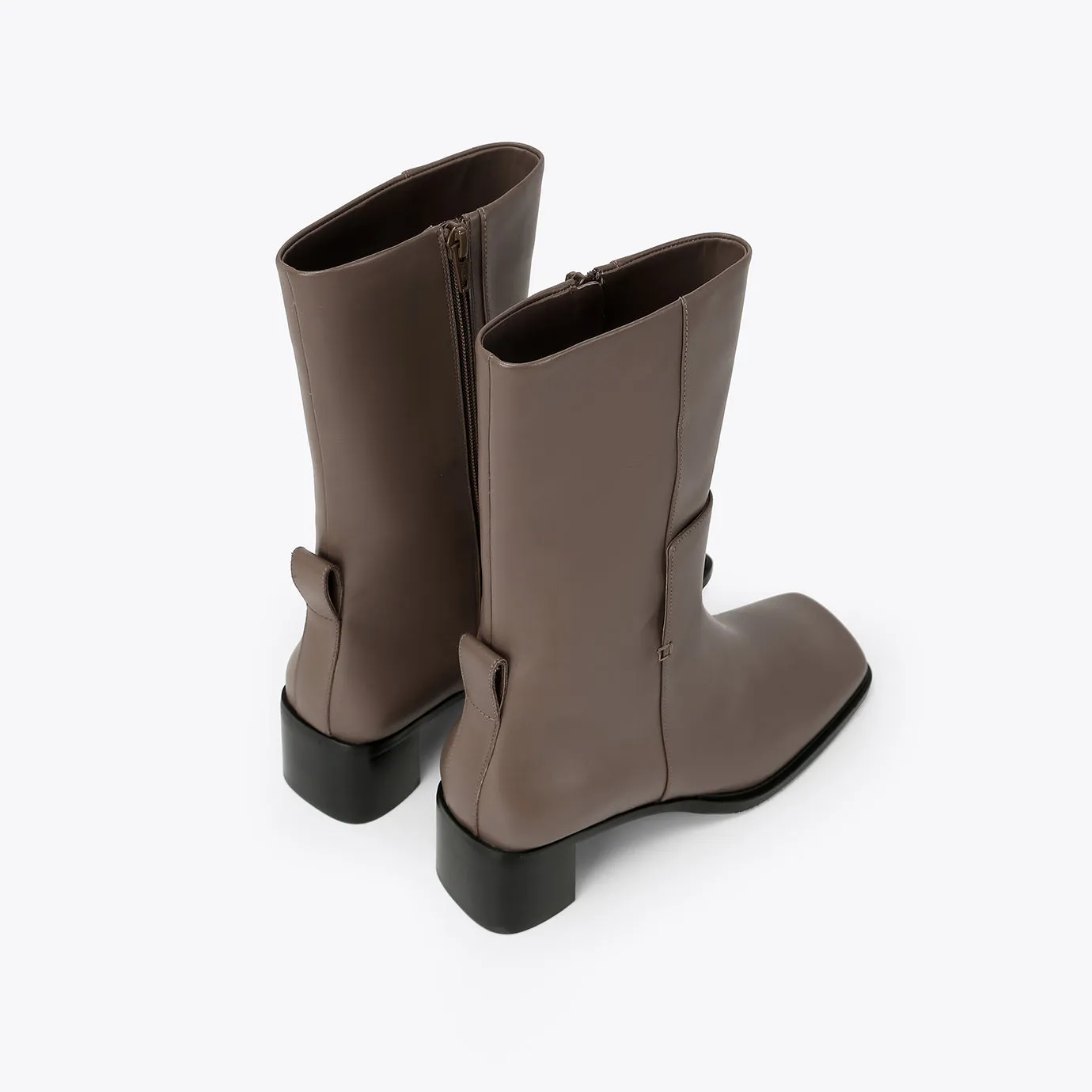 Beracamy Square Block Heel Boot - Turtledove