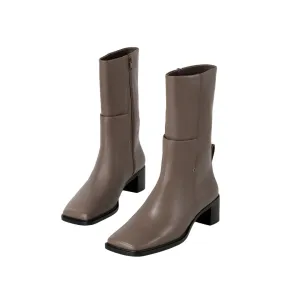 Beracamy Square Block Heel Boot - Turtledove