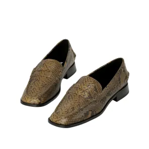Beracamy Square Block Heel Loafer - Olive