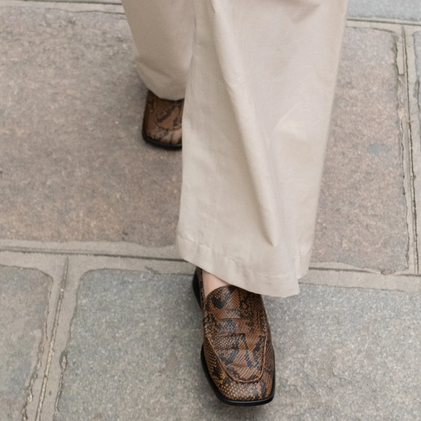Beracamy Square Block Heel Loafer - Olive