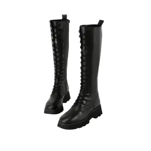 Beracamy Tie Knee Boot - Beetle Black