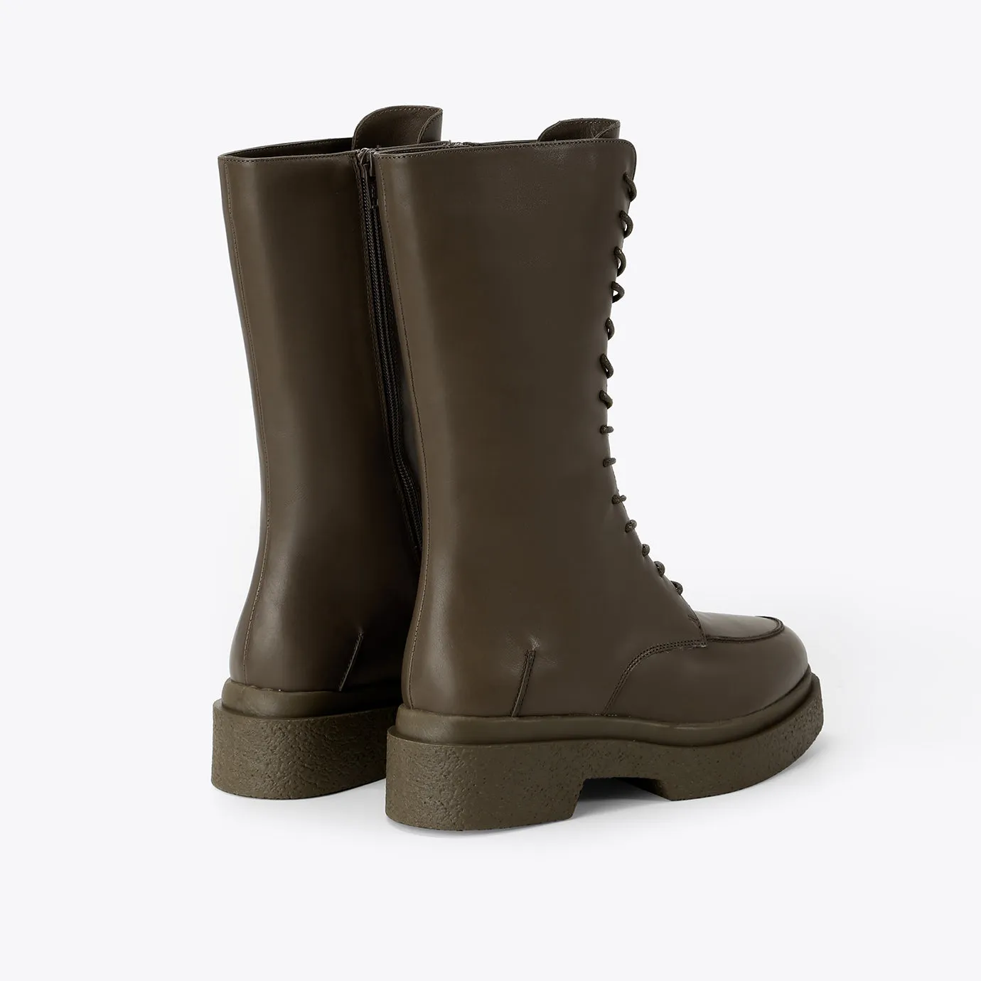 Beracamy Tie Zip Boot - Olive