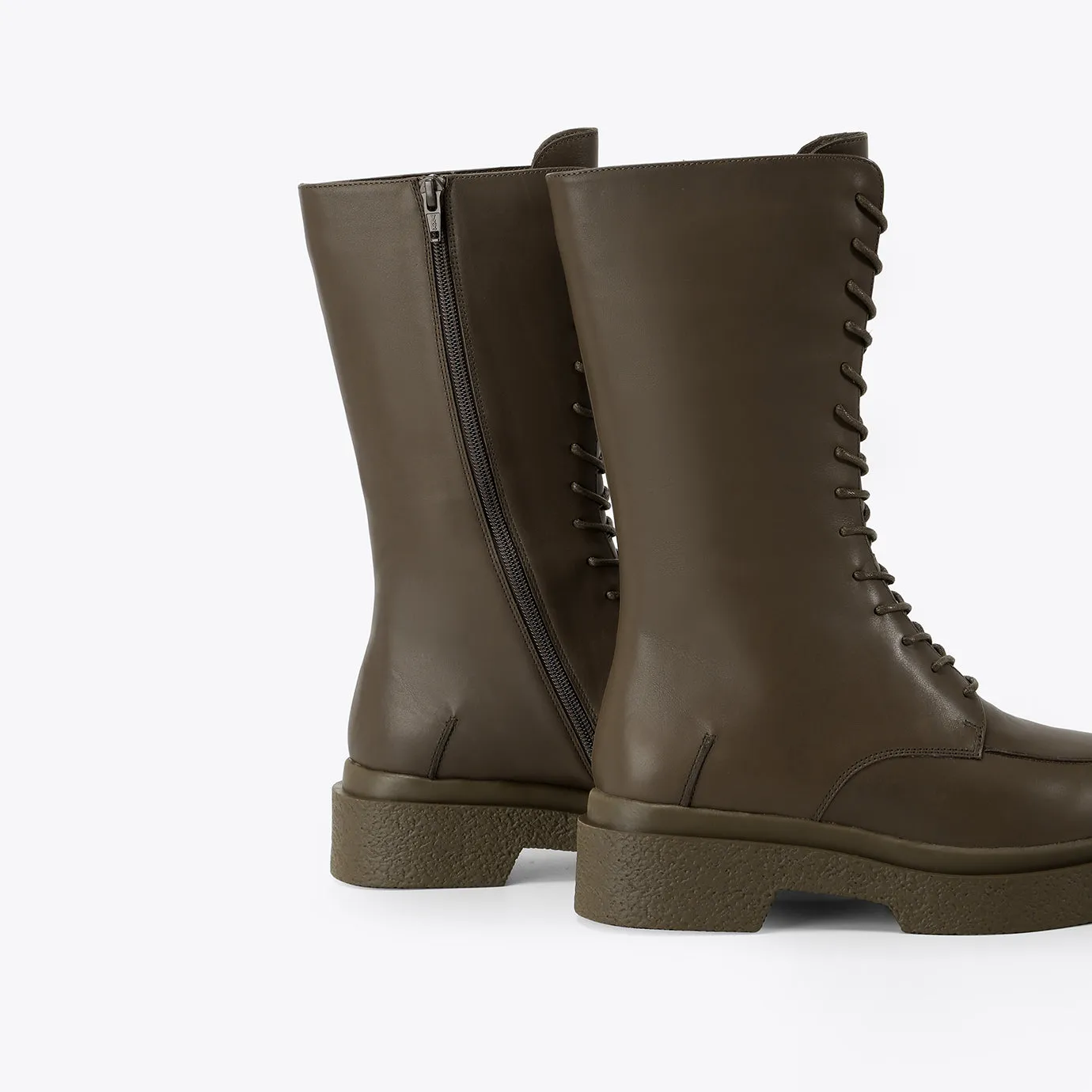 Beracamy Tie Zip Boot - Olive