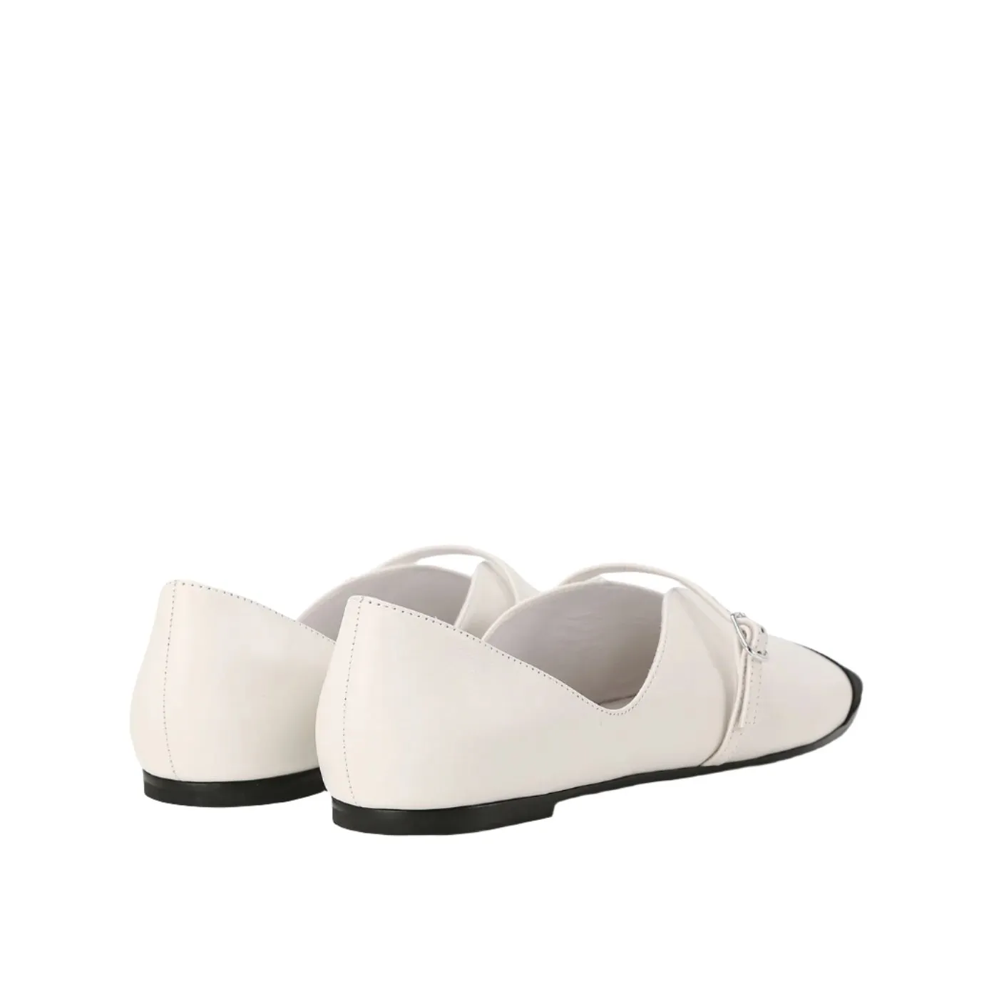 Beracamy V-Slit Mary Jane Flat  - White / Black