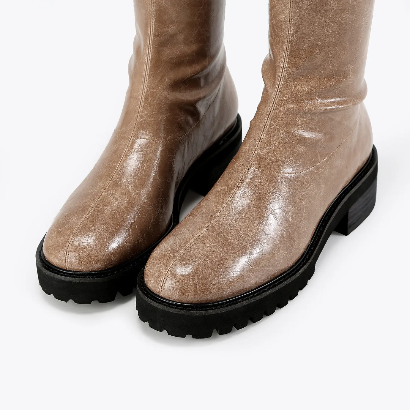 Beracamy Vegan Cling Stomper Boot  - Toffee