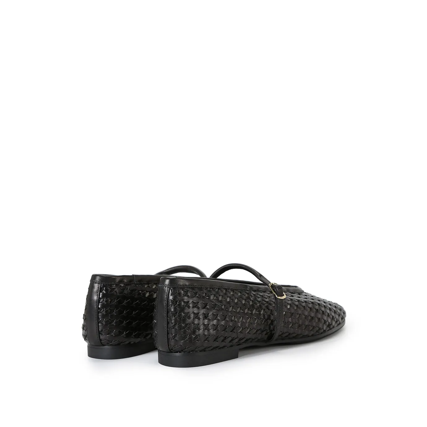 Beracamy Woven Mary Jane Flat - Black