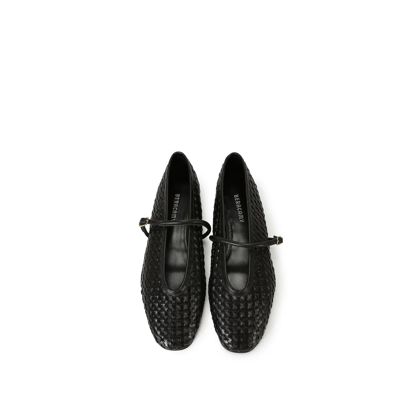 Beracamy Woven Mary Jane Flat - Black