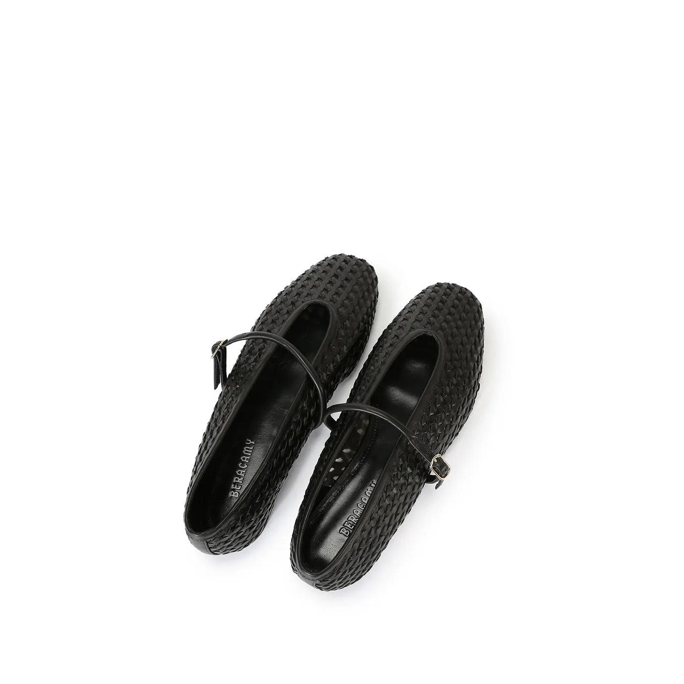 Beracamy Woven Mary Jane Flat - Black