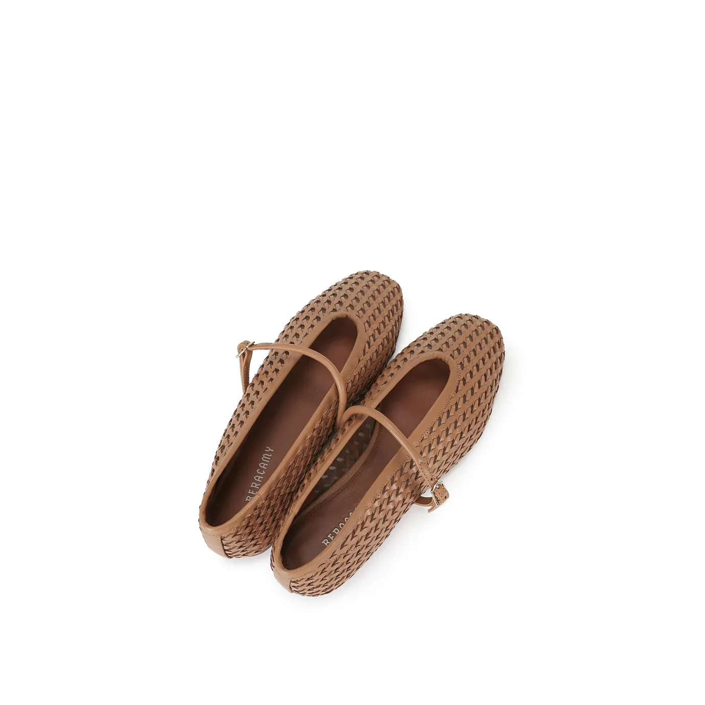 Beracamy Woven Mary Jane Flat - Caramel
