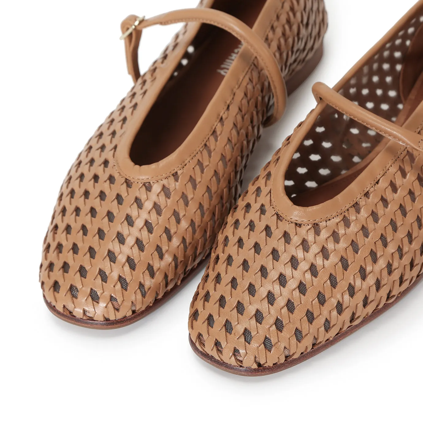Beracamy Woven Mary Jane Flat - Caramel