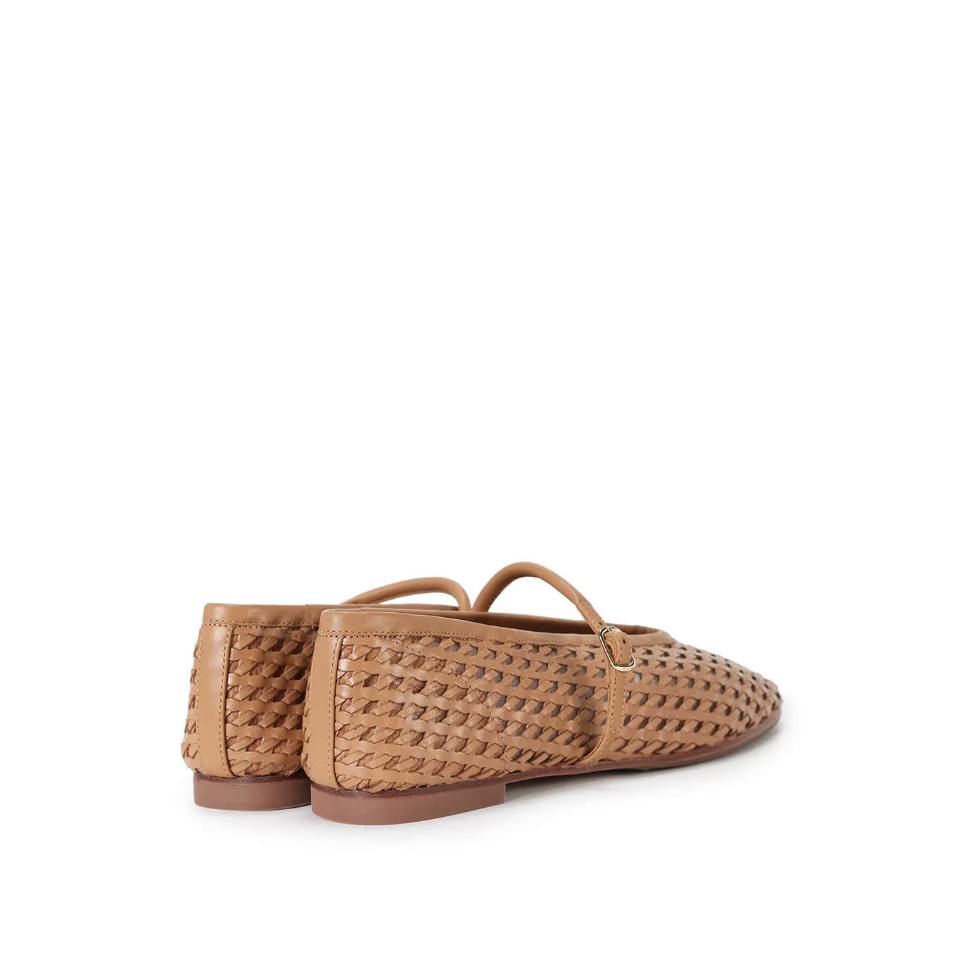Beracamy Woven Mary Jane Flat - Caramel
