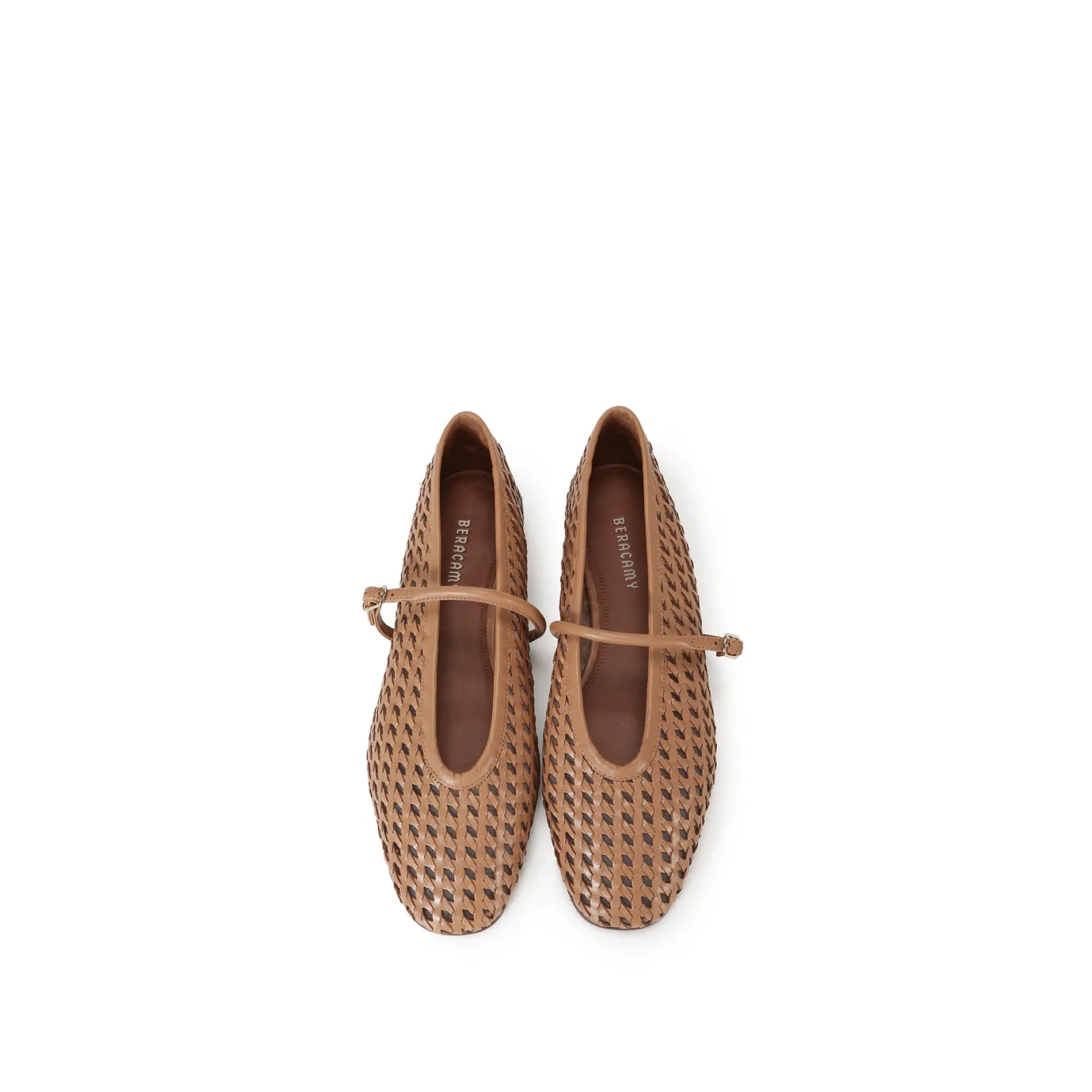 Beracamy Woven Mary Jane Flat - Caramel