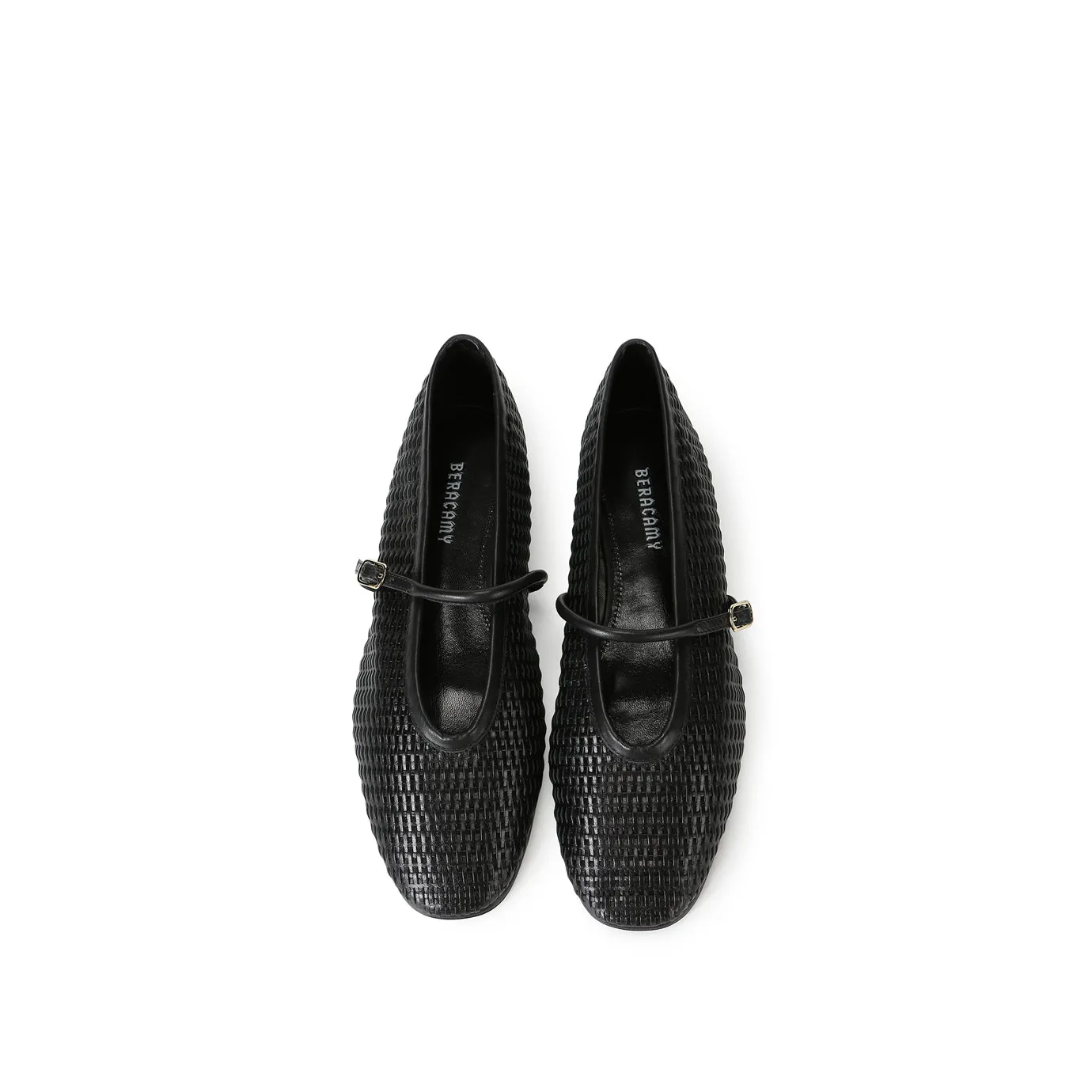 Beracamy Woven Mary Jane Flat - Woven Black