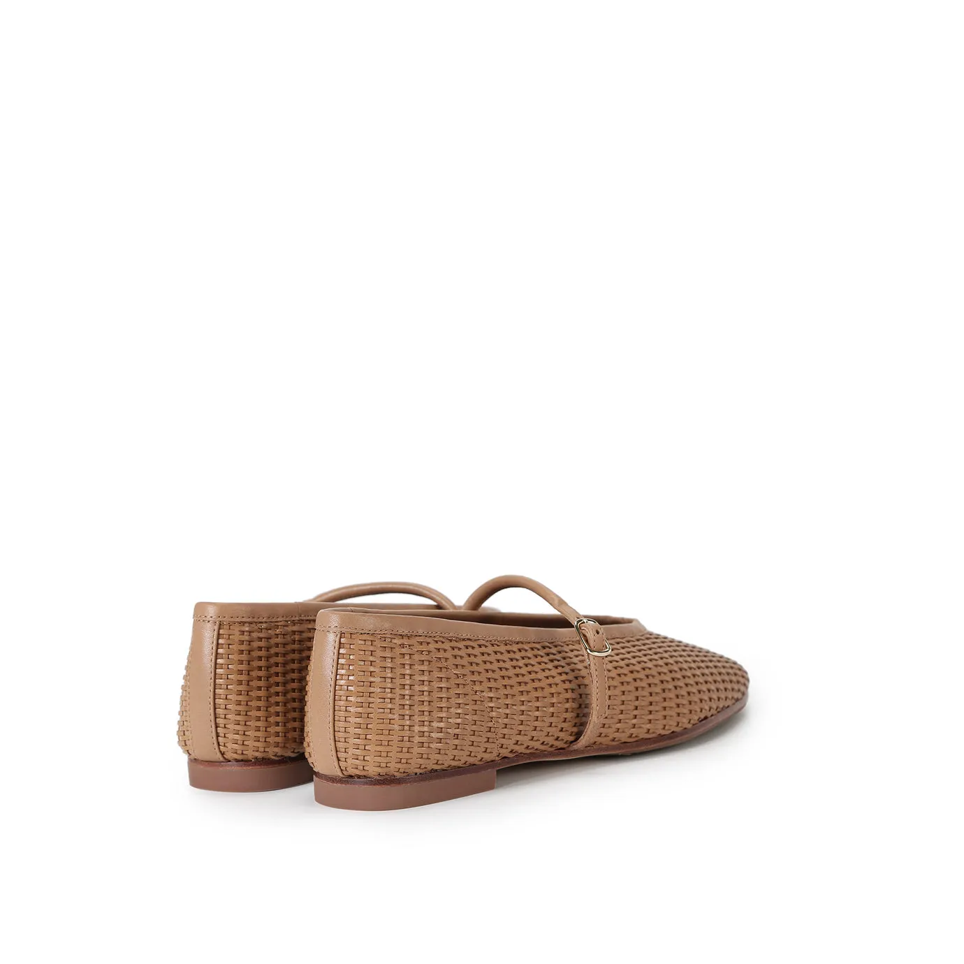Beracamy Woven Mary Jane Flat - Woven Caramel