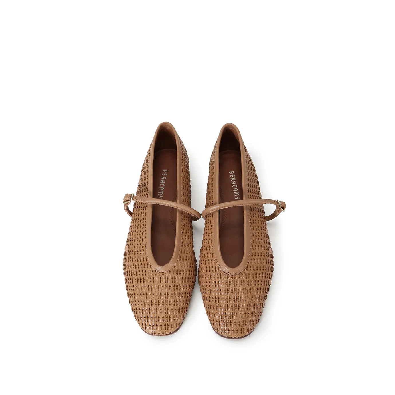 Beracamy Woven Mary Jane Flat - Woven Caramel
