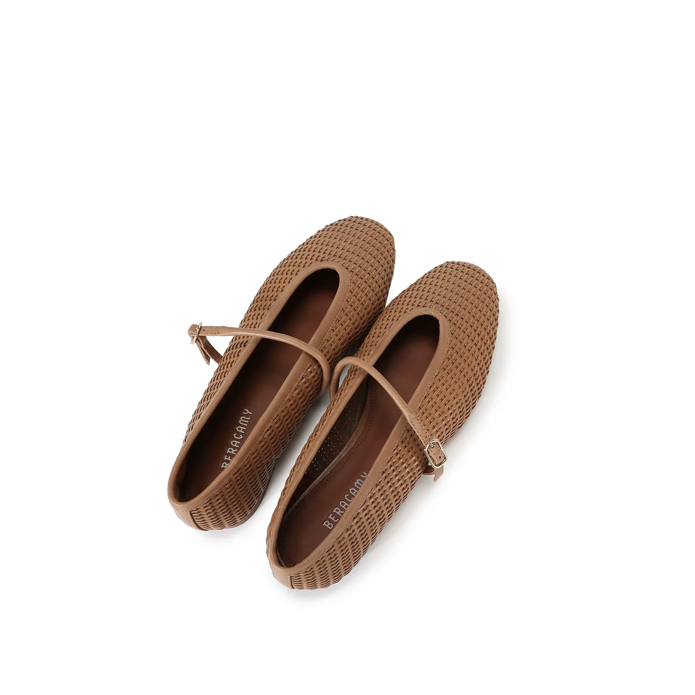 Beracamy Woven Mary Jane Flat - Woven Caramel